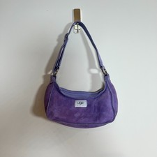 UGG Australia Purple Suede Sheepskin Lined Adjustable Shoulder Bag Y2K