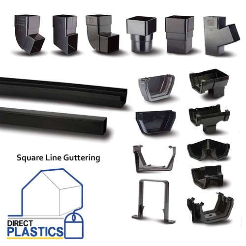 Pvc square black - square, gutter