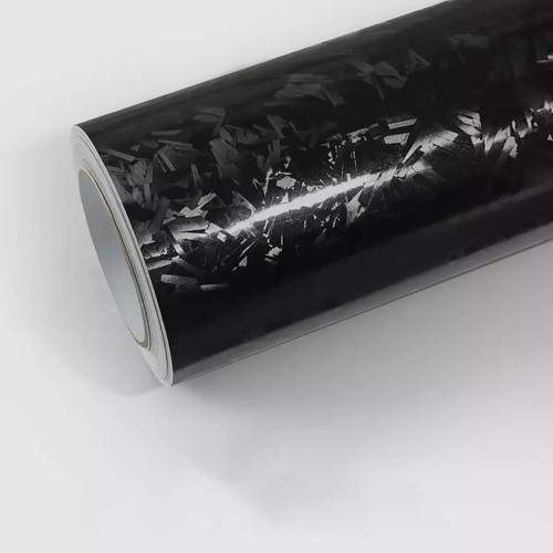 Forged carbon black vinyl wrap - black,