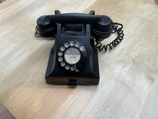 1940’s Vintage Black Bakelite Rotary Telephone With Drawer GPO332 CB