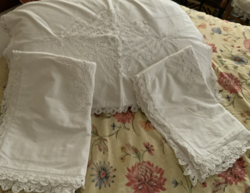 Vintage pillow case with - vintage,