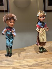 Pelham Puppets SL Hansel & Gretel Pair 1950s Boxed Original Clothes & Controls