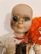 Almost Certainly Haunted Clay Doll Creepy Horror Doll Gothic Halloween Prop 