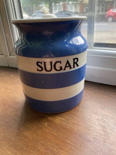 Green cornishware sugar - g,