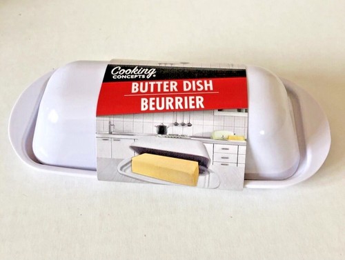 Butter dish with lid - butter, white