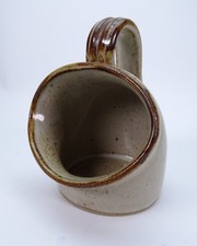 Studio Pottery Stoneware Salt Pig Caddy Cellar Free Standing With Handle