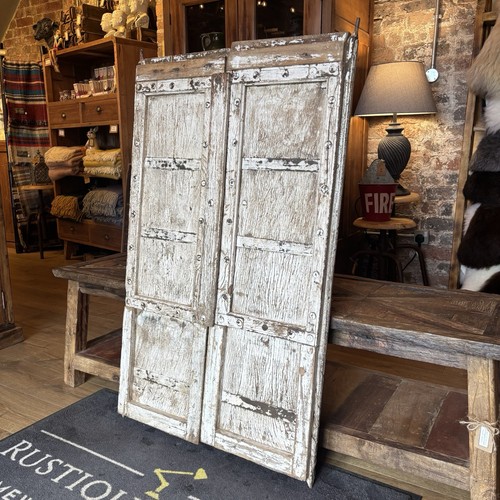 Pair vintage wooden door - of,