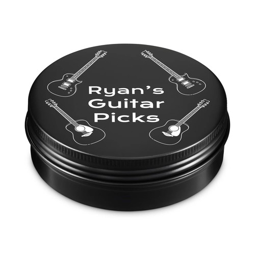 Personalised guitar pick tin - personalised,