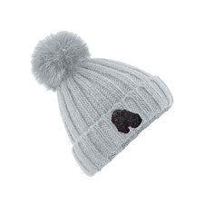 BLACK COCKER SPANIEL EMBROIDERED POM POM BEANIE HAT ADULT 6 COLOURS GIFT BOX
