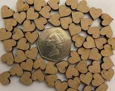 200x Mini Wooden Heart shapes