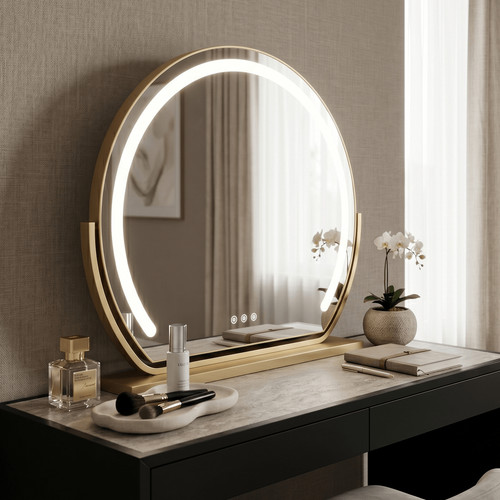Gold led vanity mirror - led,