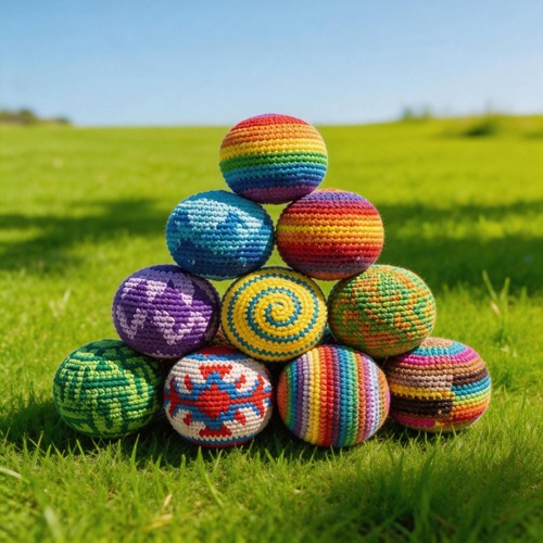 Boho crochet hacky sack - boho,