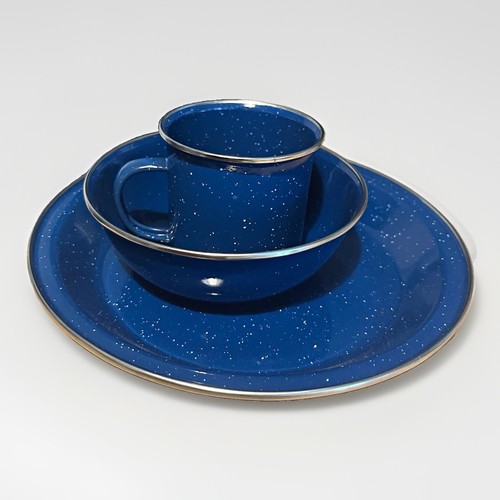 Blue speckled enamel steel - blue,