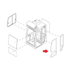 Cab Glass Door fits Takeuchi