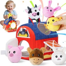 Plush Toy Set Animals Simulated Farm House Set Kids Puzzle Sensory Toys UK
