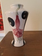 Burslem Pottery Fuschia Bud Vase Hand Painted Flowers 11cm