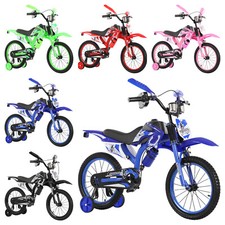 BOYS GIRLS CHILDRENS KIDS MOTO BIKE BICYCLE STABILISER 12 16 20 INCH MOTORCROSS