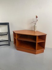 Vintage mid century G Plan media and tv stand cabinet teak tone corner unit