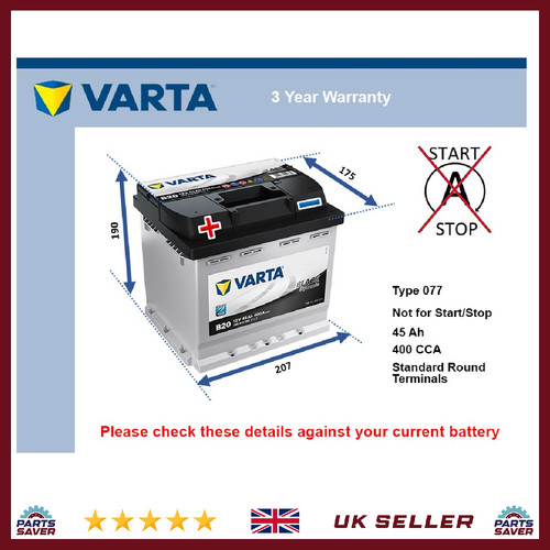 Car battery b20 - battery, 400a