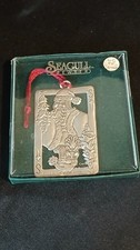 Seagull Pewter Santa Playing Card Christmas Ornament