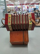 WORKING VINTAGE GERMAN WOODEN BUTTON CONCERTINA SQUEEZEBOX ACCORDIAN