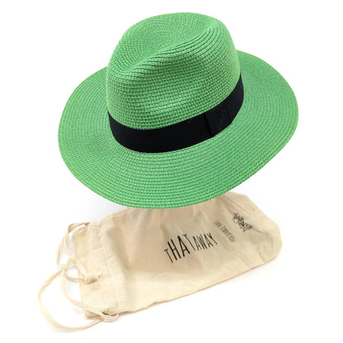 Panama green summer hat - hat, black