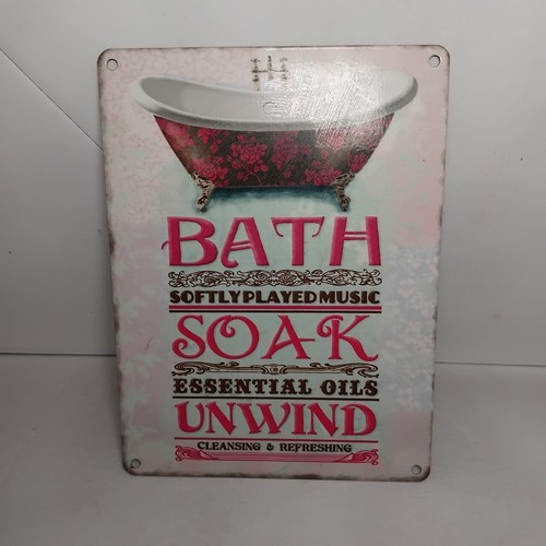 Metal bath sign - metal, style