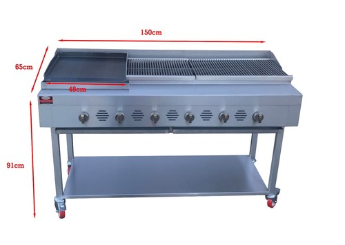 Burner commercial bbq gas - 6,