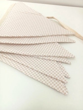 Beige Gingham Nursery Fabric