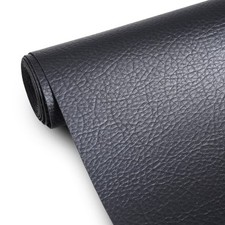 Black Faux Leather Fabric 55"