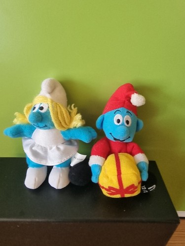 Pair smurf plush toys - of,