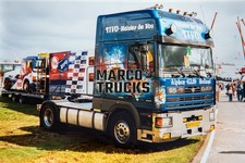 Truck photo DAF 95 430 car transporter Netherlands blue TIVO - Reinier de #e3az