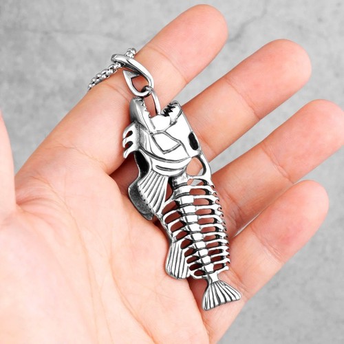 Silver piranha fish - fish, skeleton