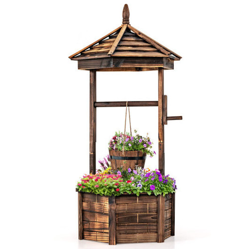 Rustic wooden wishing - wishing, well