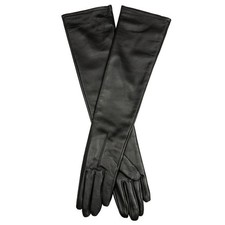 Dents Mia Extra Long Leather Black Gloves New