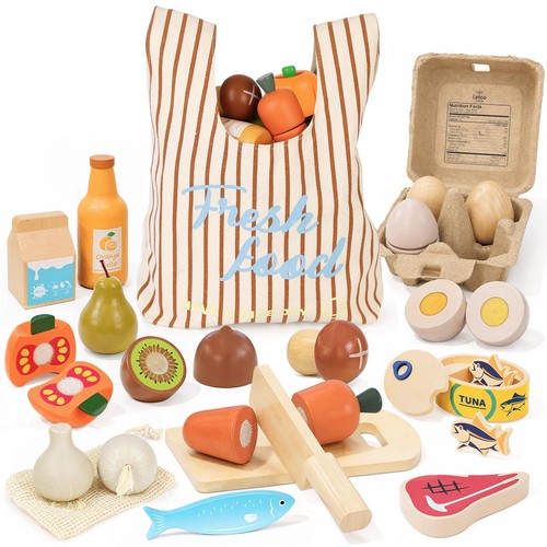Wooden play food sets - food, kids
