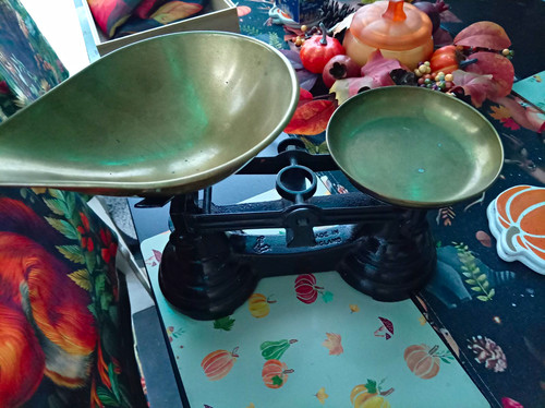 Vintage metal balance scales - vintage,