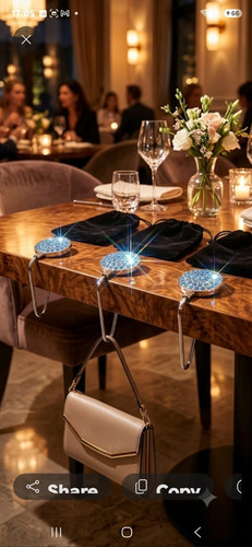 Blue crystals pattern handbag - blue,