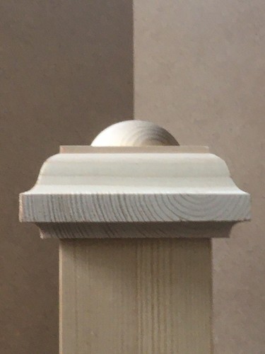 Square moulded newel - newel, cap