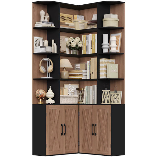 Corner bookshelf tall tier - corner, 6
