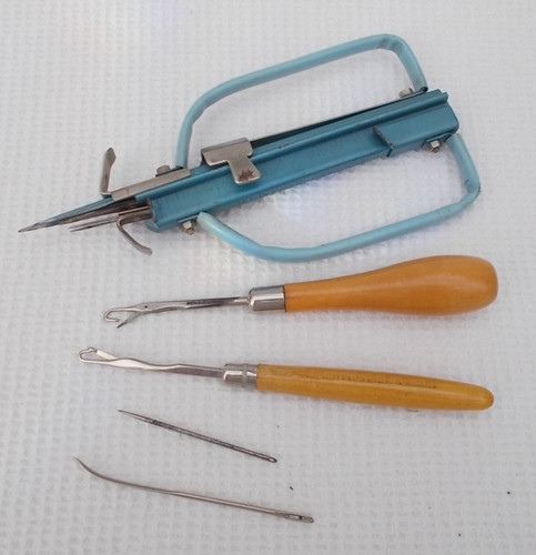 Vintage rug making tools latch - rug,