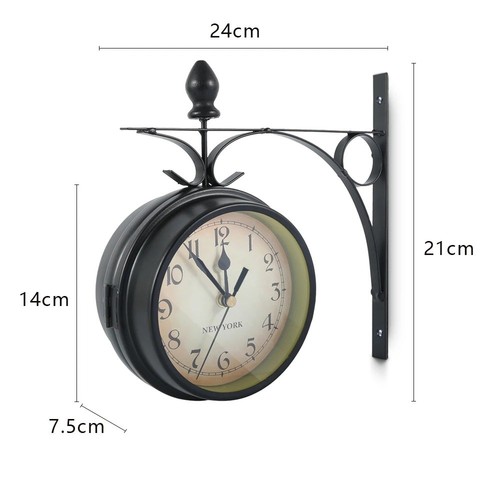 Retro double sided wall clock - wall,