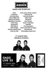Oasis Personalised Setlist and Souvenir Concert Ticket Bundle - See Description