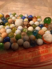 ⭐ 90x Vintage Glass Coloured SWIRL MARBLES Toys 70's 80's 90's Retro⭐️