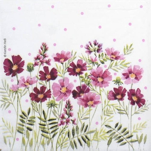 Pink meadow flowers single - 4x,