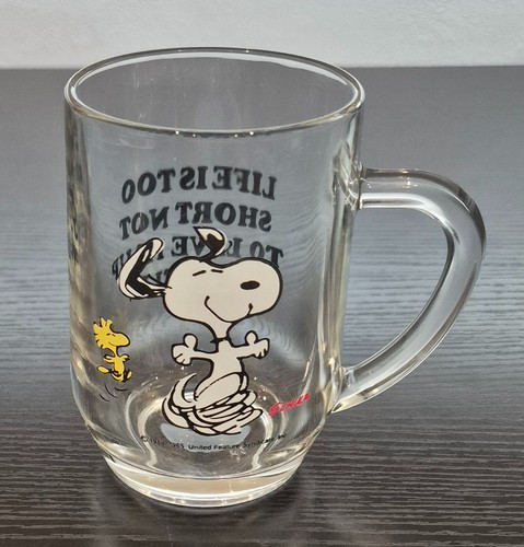 Snoopy peanuts glass mug - snoopy,