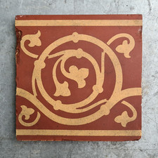 Victorian Arts & Crafts Reclaimed 6"x6" Red Encaustic Tiles By Maw & Co