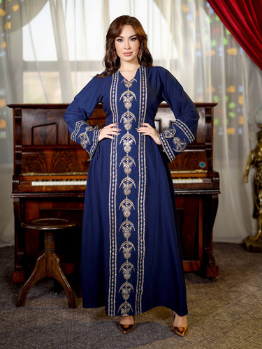 Elegant navy blue abaya - elegant,