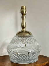 Vintage Tutbury Cut Crystal Glass Table Lamp 20th Century