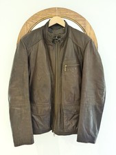 Barbour Leather Wind Cheater Jacket Coat Size L 